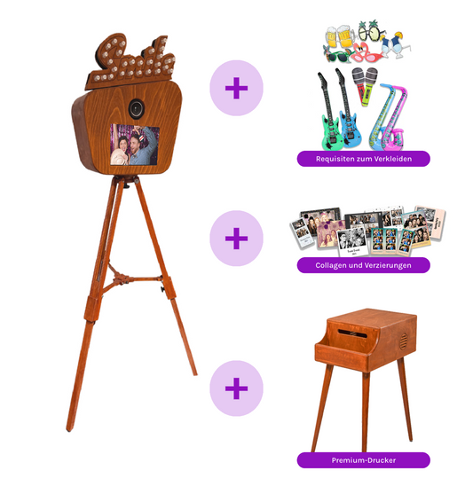 Retro Fotobox mit Drucker und Collage